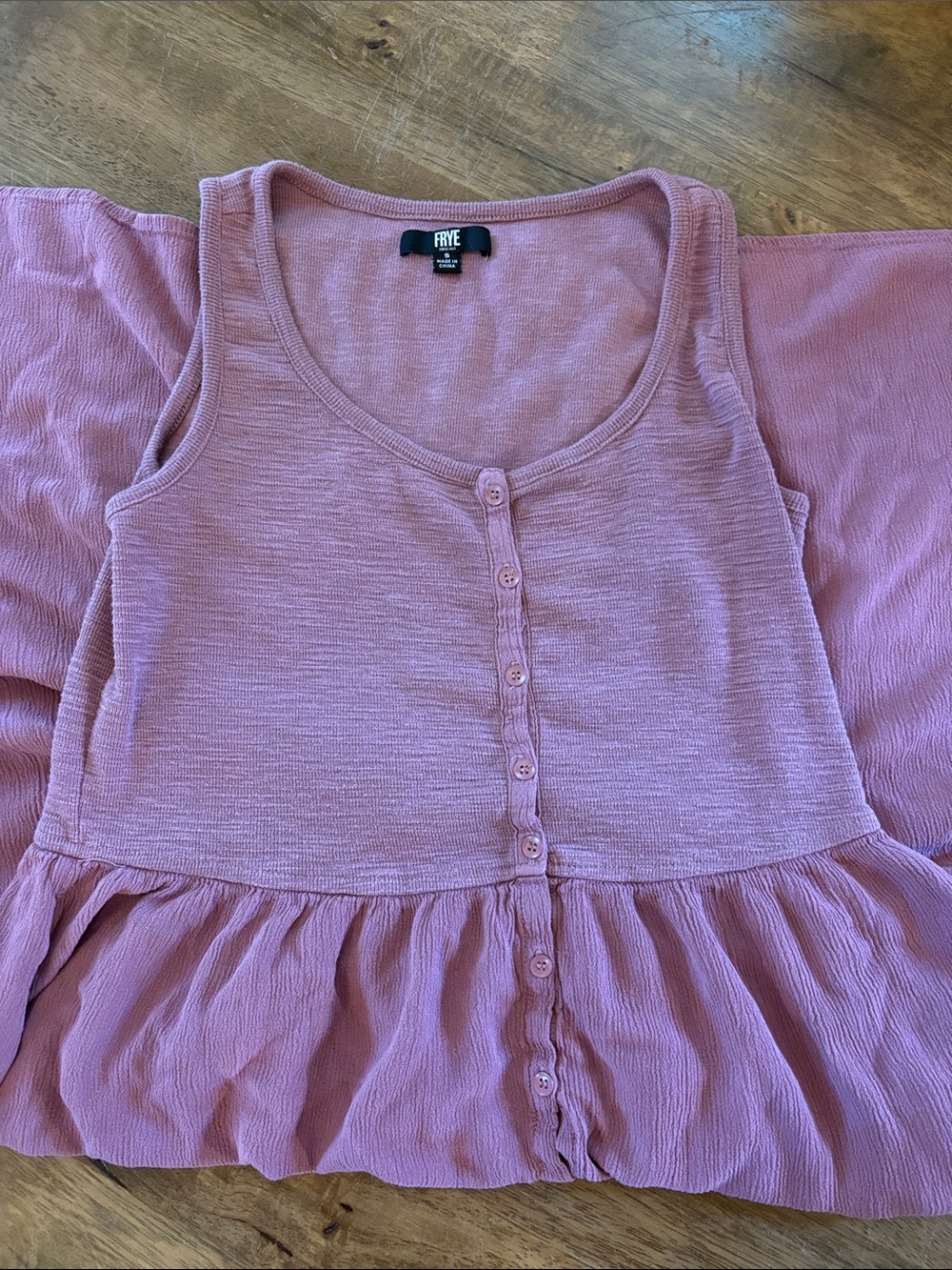 FRYE Women’s purple Button-Front Ruffle Tank Dress